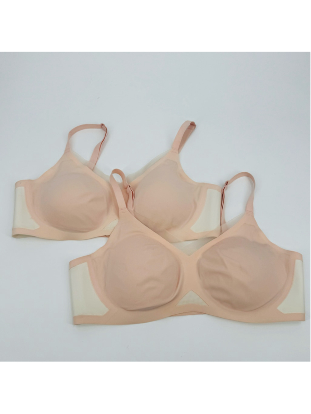 Set of 2 Honeylove Crossover Bra XL Beige Nude 38D 38E 40C